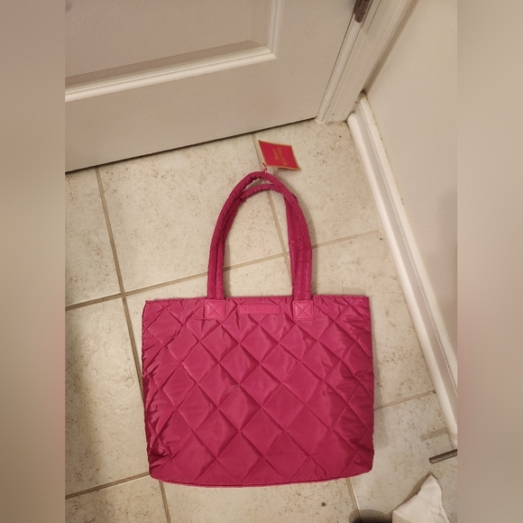 Juicy Couture Hot Pink Large Quilted Tote Bag NWT  #O - Picture 3 of 5